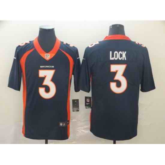 Broncos 3 Drew Lock Navy Vapor Untouchable Limited Jersey